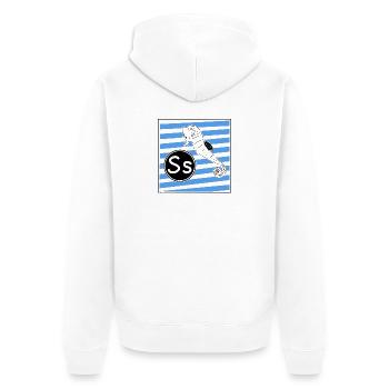 S for Seahorse - Unisex Premium Organic Zip Hoodie - white - Back - Thijin (182cm)