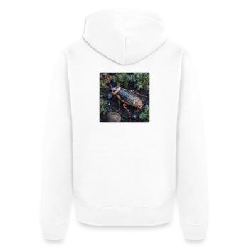 Waldschabe im Detail – Realistisches Insekt Makro - Unisex Premium Bio Zip Hoodie - Weiß - Hinten - Thijin (182cm)