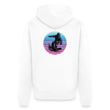 Short and clear snowboard - Unisex Premium Organic Zip Hoodie - white - Back - Thijin (182cm)