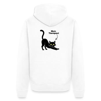 MON CHAT EST MON THÉRAPEUTE😻 CATLOVER NEZ POILU - Veste à capuche bio Premium Unisexe - blanc - Dos - Thijin (182cm)