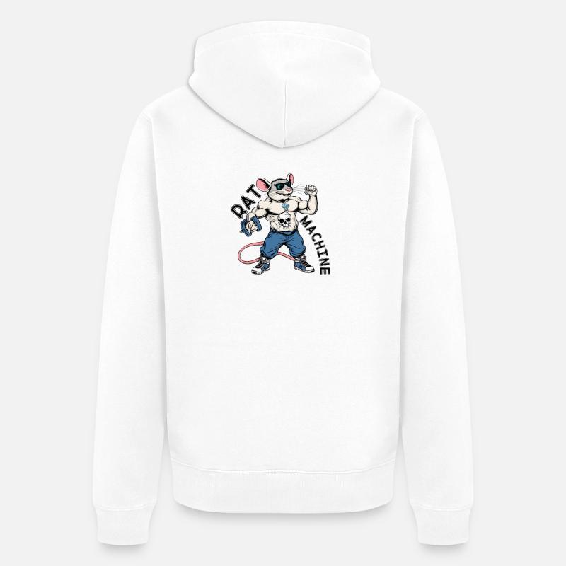 Logo du crâne de Kraftratte - Veste à capuche bio Premium Unisexe - blanc
