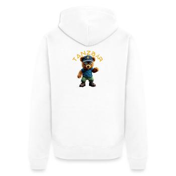 Dancing Bear Mascot - Unisex Premium Organic Zip Hoodie - white - Back - Thijin (182cm)