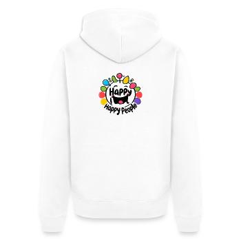 Colorful Laughing Faces Balloon Circle - Unisex Premium Organic Zip Hoodie - white - Back - Thijin (182cm)