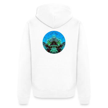 Waserwesen im Rote - Unisex Premium Bio Zip Hoodie - Weiß - Hinten - Thijin (182cm)