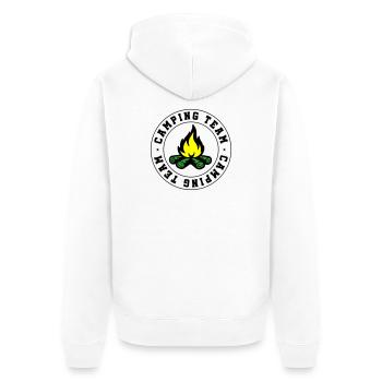 Camping Team Lagerfeuer - Unisex Premium Bio Zip Hoodie - Weiß - Hinten - Thijin (182cm)
