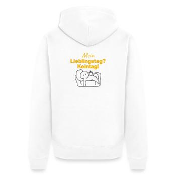 MON JOUR PRÉFÉRÉ ? PAS UN JOUR ! HUMOUR AMUSANT SARCASTE - Veste à capuche bio Premium Unisexe - blanc - Dos - Thijin (182cm)