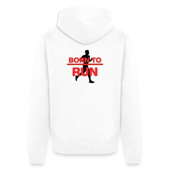 BORN TO RUN – ROT POWER! - Unisex Premium Organic Zip Hoodie - white - Back - Thijin (182cm)
