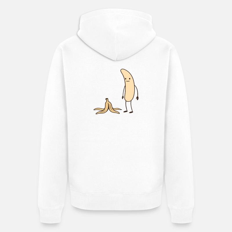 Héros Banane à la peau - Veste à capuche bio Premium Unisexe - blanc