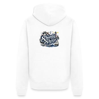 Shanty Sheep Nautical Graphic - Unisex Premium Organic Zip Hoodie - white - Back - Thijin (182cm)