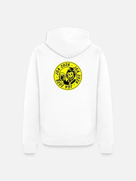 Jga 2026 Monkey Groom - Unisex Premium Organic Zip Hoodie - white