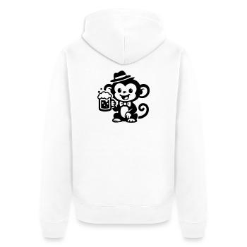 Bière Singe - Veste à capuche bio Premium Unisexe - blanc - Dos - Thijin (182cm)