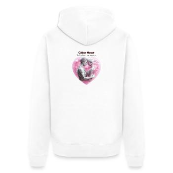 Rencontre avec le cœur cybernétique - Veste à capuche bio Premium Unisexe - blanc - Dos - Thijin (182cm)