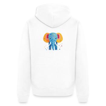 Colorful elephant confetti - Unisex Premium Organic Zip Hoodie - white - Back - Thijin (182cm)