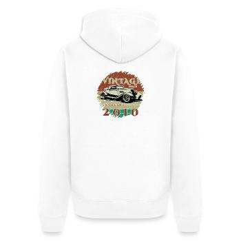 16th Birthday - Classic - Vintage since 02/2010 - Unisex Premium Organic Zip Hoodie - white - Back - Thijin (182cm)