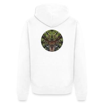 Nature creatures in treetop - Unisex Premium Organic Zip Hoodie - white - Back - Thijin (182cm)