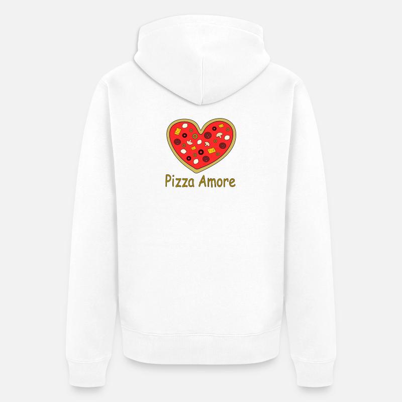 Pizza_Amore - Veste à capuche bio Premium Unisexe - blanc