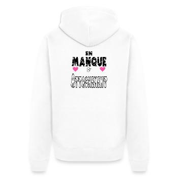 En Manque d'Attachement - Veste à capuche bio Premium Unisexe - blanc - Dos - Thijin (182cm)