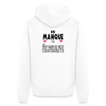 En Manque de Sensibilité - Veste à capuche bio Premium Unisexe - blanc - Dos - Thijin (182cm)
