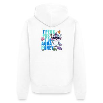 I Can't I Have Aquapony: Unicorn Humor Geschenk - Unisex Premium Bio Zip Hoodie - Weiß - Hinten - Thijin (182cm)