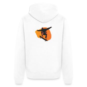 Skateboard lifestyle – Liberté et ride urbain - Veste à capuche bio Premium Unisexe - blanc - Dos - Thijin (182cm)