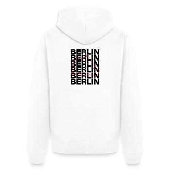 BERLIN UMRISS, DIT IS BERLIN - Unisex Premium Organic Zip Hoodie - white - Back - Thijin (182cm)