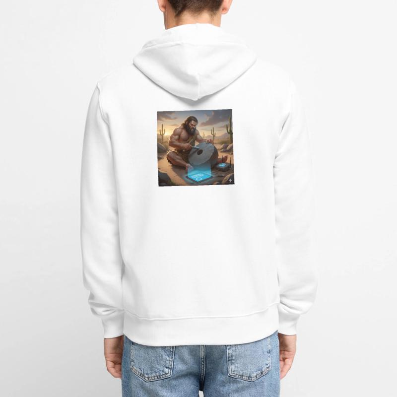 Caveman Tech Support - The First Tutorial Unisex Premium Organic Zip Hoodie