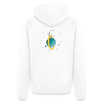Planet on the hook (2/3) - Unisex Premium Organic Zip Hoodie - white - Back - Thijin (182cm)
