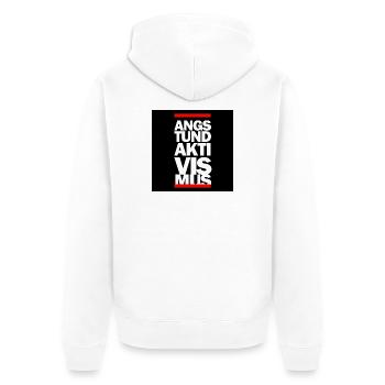 FEAR AND ACTIVISM - Unisex Premium Organic Zip Hoodie - white - Back - Thijin (182cm)