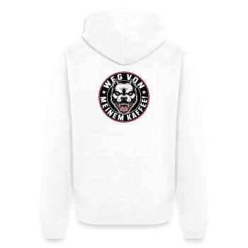 À l’écart de mon logo de café - Veste à capuche bio Premium Unisexe - blanc - Dos - Thijin (182cm)