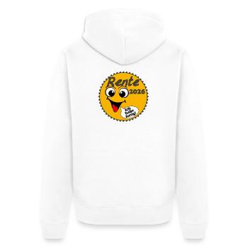 Rente 2026 Sonnenschein Ich habe ... - Unisex Premium Bio Zip Hoodie - Weiß - Hinten - Thijin (182cm)