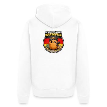 Kartoffel Gangsta Deutsch - Unisex Premium Bio Zip Hoodie - Weiß - Hinten - Thijin (182cm)
