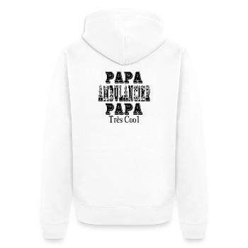 Papa Ambulancier Papa Très Cool - Veste à capuche bio Premium Unisexe - blanc - Dos - Thijin (182cm)