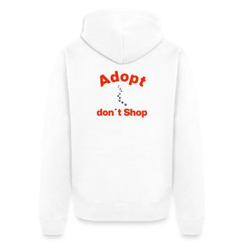 ADOPTE, N’ACHÈTE PAS, À LA MANIÈRE DE LA PATTE ! ÉNONCÉ - Veste à capuche bio Premium Unisexe - blanc - Dos - Thijin (182cm)