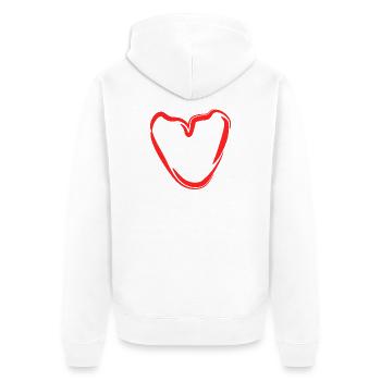 Red Hand Heart Sketch - Unisex Premium Organic Zip Hoodie - white - Back - Thijin (182cm)