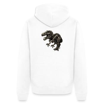 Mechanical dinosaur – T-Rex robot - Unisex Premium Organic Zip Hoodie - white - Back - Thijin (182cm)