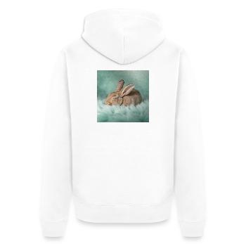 Rêves néon de lapin - Veste à capuche bio Premium Unisexe - blanc - Dos - Thijin (182cm)
