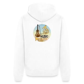 Instruments de musique - Veste à capuche bio Premium Unisexe - blanc - Dos - Thijin (182cm)