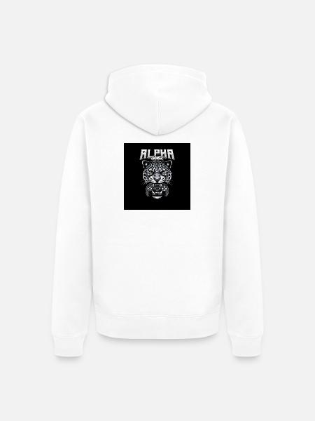 Alpha Gamer Jaguar - Unisex Premium Organic Zip Hoodie - white