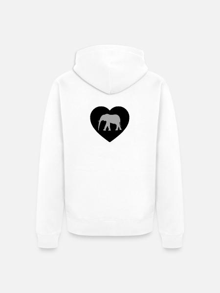 Elefant - Unisex Premium Bio Zip Hoodie - Weiß