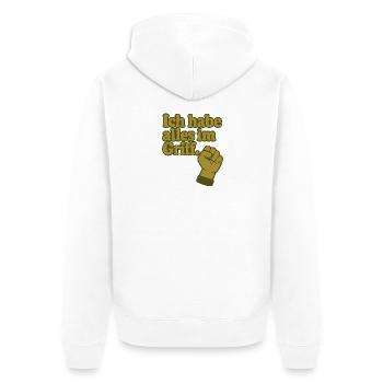 Ich habe alles im Griff - Unisex Premium Bio Zip Hoodie - Weiß - Hinten - Thijin (182cm)