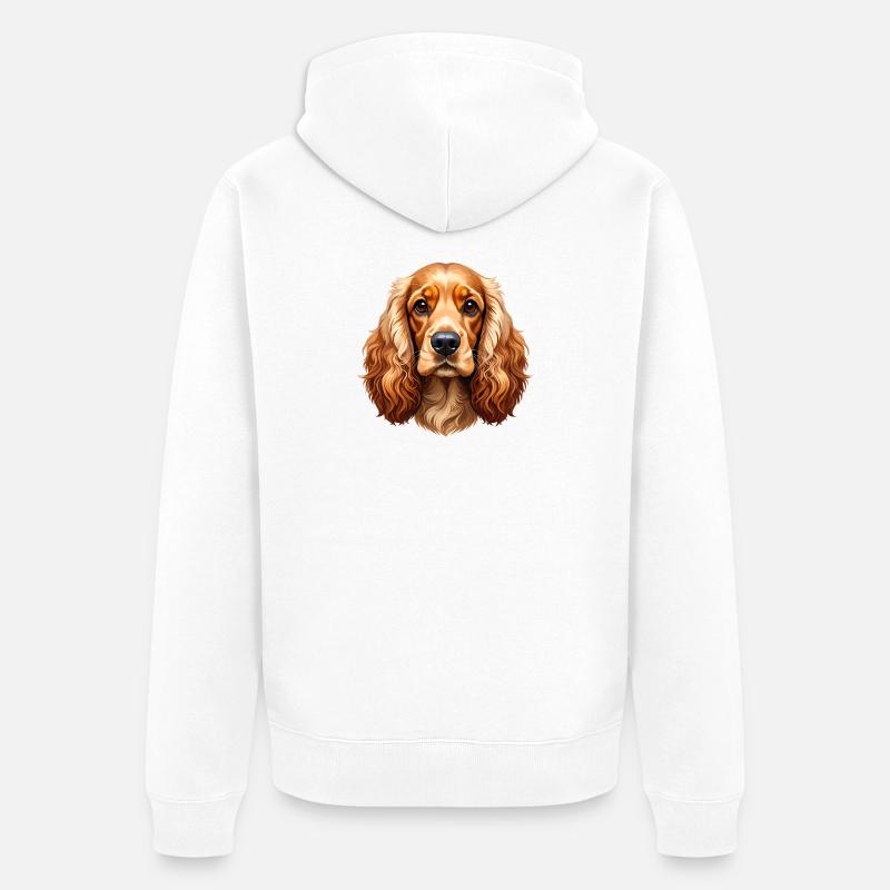 Cocker Spaniel - Unisex Premium Bio Zip Hoodie - Weiß