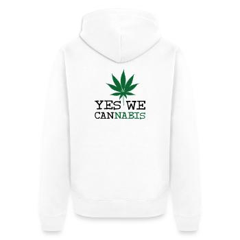 Yes We Cannabis - Veste à capuche bio Premium Unisexe - blanc - Dos - Thijin (182cm)