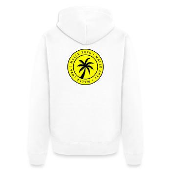 Malle 2026 Palm Tree Circle - Unisex Premium Organic Zip Hoodie - white - Back - Thijin (182cm)