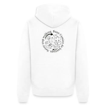 Ne cessez jamais de marcher sur le Camino de Santiago - Veste à capuche bio Premium Unisexe - blanc - Dos - Thijin (182cm)