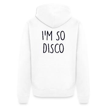 Disco - Unisex Premium Bio Zip Hoodie - Weiß - Hinten - Thijin (182cm)