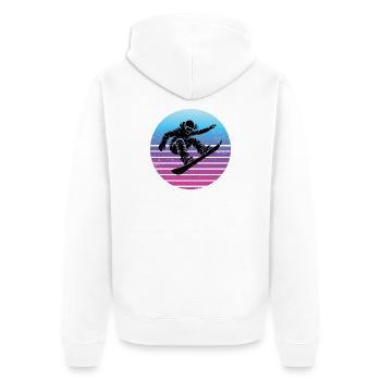 Motif emblématique du snowboard pour femmes - Veste à capuche bio Premium Unisexe - blanc - Dos - Thijin (182cm)