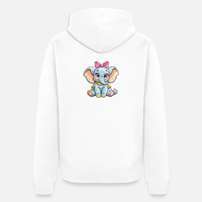 Bébé éléphant - Veste à capuche bio Premium Unisexe - blanc