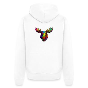 La tête de l’orignal arc-en-ciel - Veste à capuche bio Premium Unisexe - blanc - Dos - Thijin (182cm)