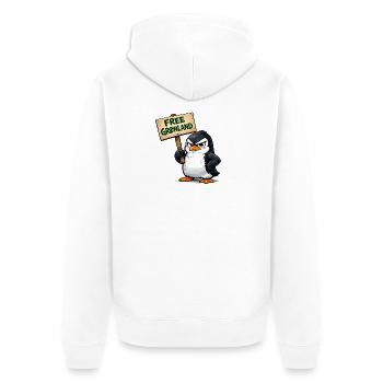 Logo t-shirt Penguin Protest Free Greenland - Veste à capuche bio Premium Unisexe - blanc - Dos - Thijin (182cm)