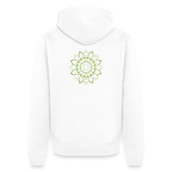 Mandala - Unisex Premium Bio Zip Hoodie - Weiß - Hinten - Thijin (182cm)